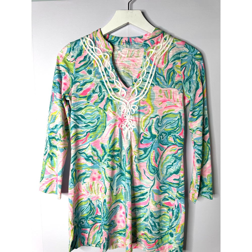 Lilly Pulitzer Kaia Knit Tunic One in a Melon Size XXS Beach Costal Resort 2XS